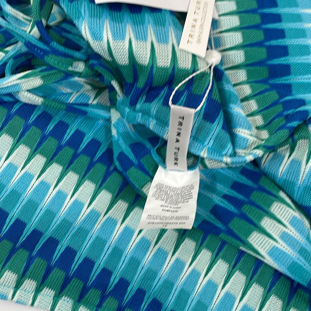 Trina Turk One-piece Swimsuit Size 12 NWT Multi Aqua Blue Print - Picture 12 of 13
